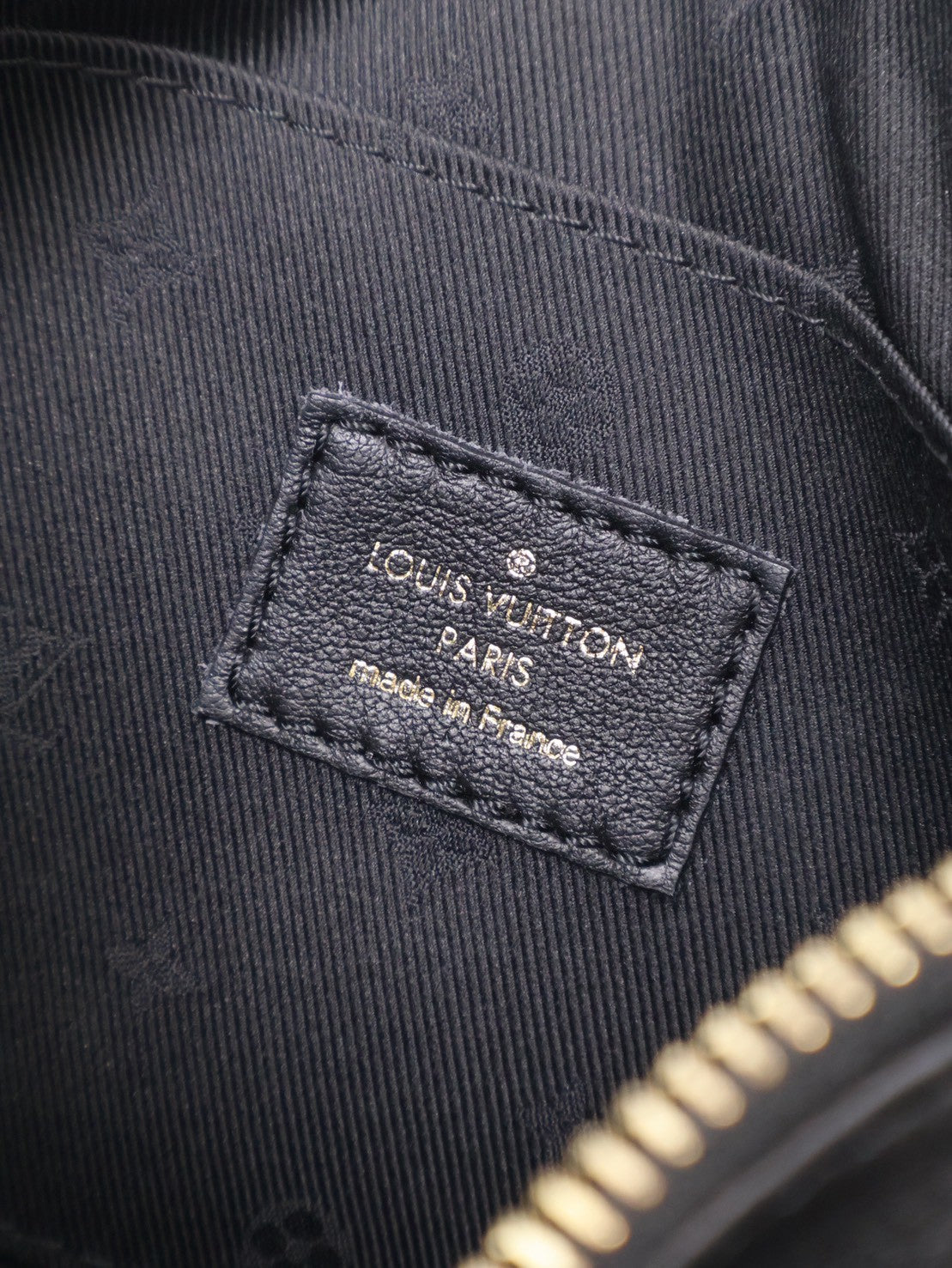 LOUIS VUITTON Over The Moon壓紋牛皮腋下包 -  黑