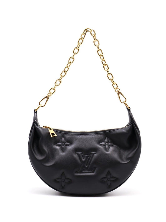LOUIS VUITTON Over The Moon壓紋牛皮腋下包 -  黑