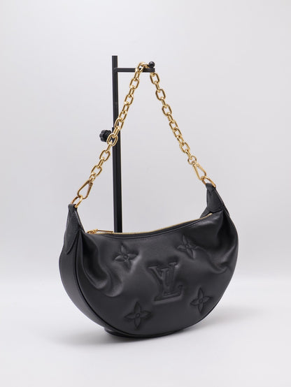 LOUIS VUITTON Over The Moon壓紋牛皮腋下包 -  黑