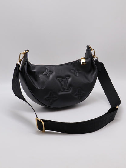 LOUIS VUITTON Over The Moon壓紋牛皮腋下包 -  黑