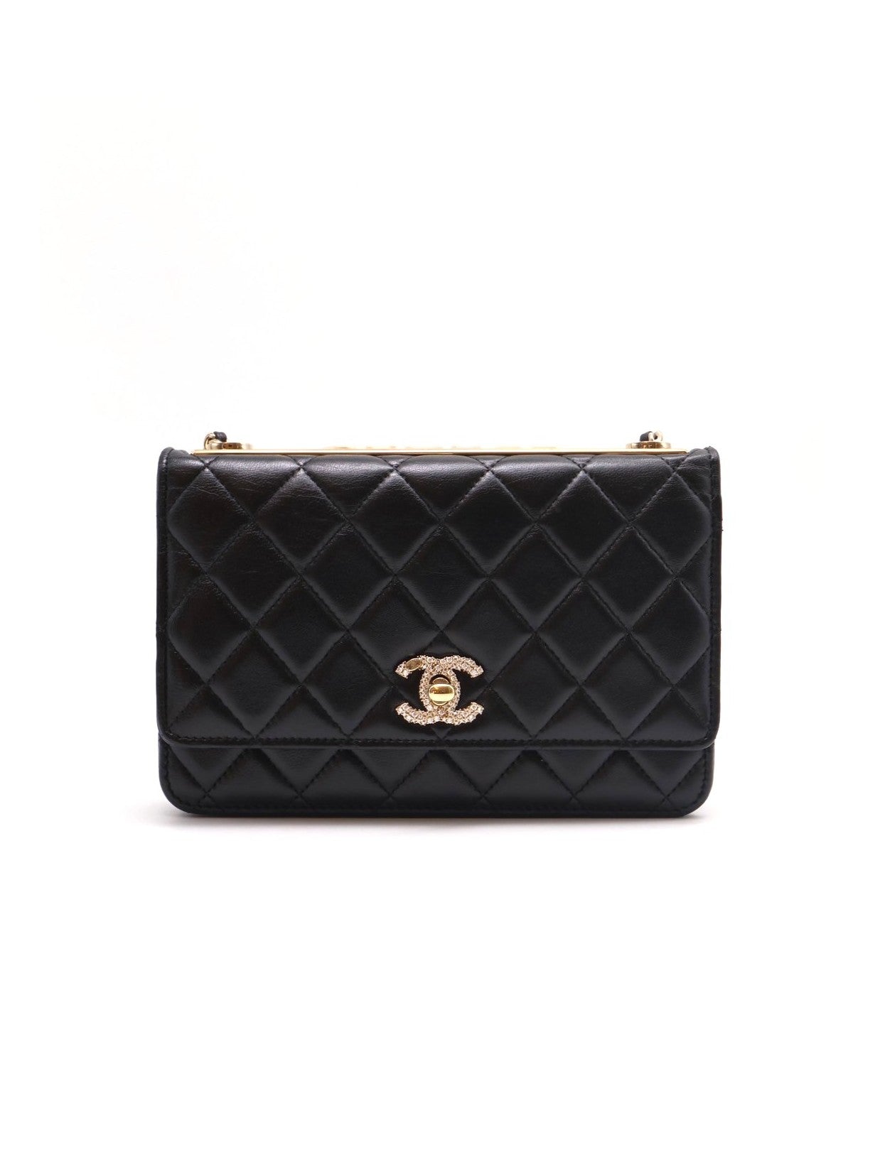 CHANEL 水鑽雙C Trendy WOC - 黑金