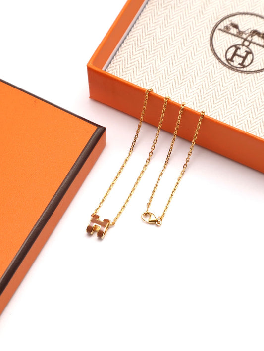 HERMES Mini pop H項鍊 - 新棕金