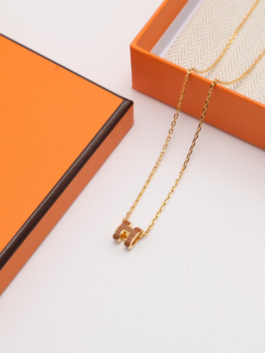 HERMES Mini pop H項鍊 - 新棕金