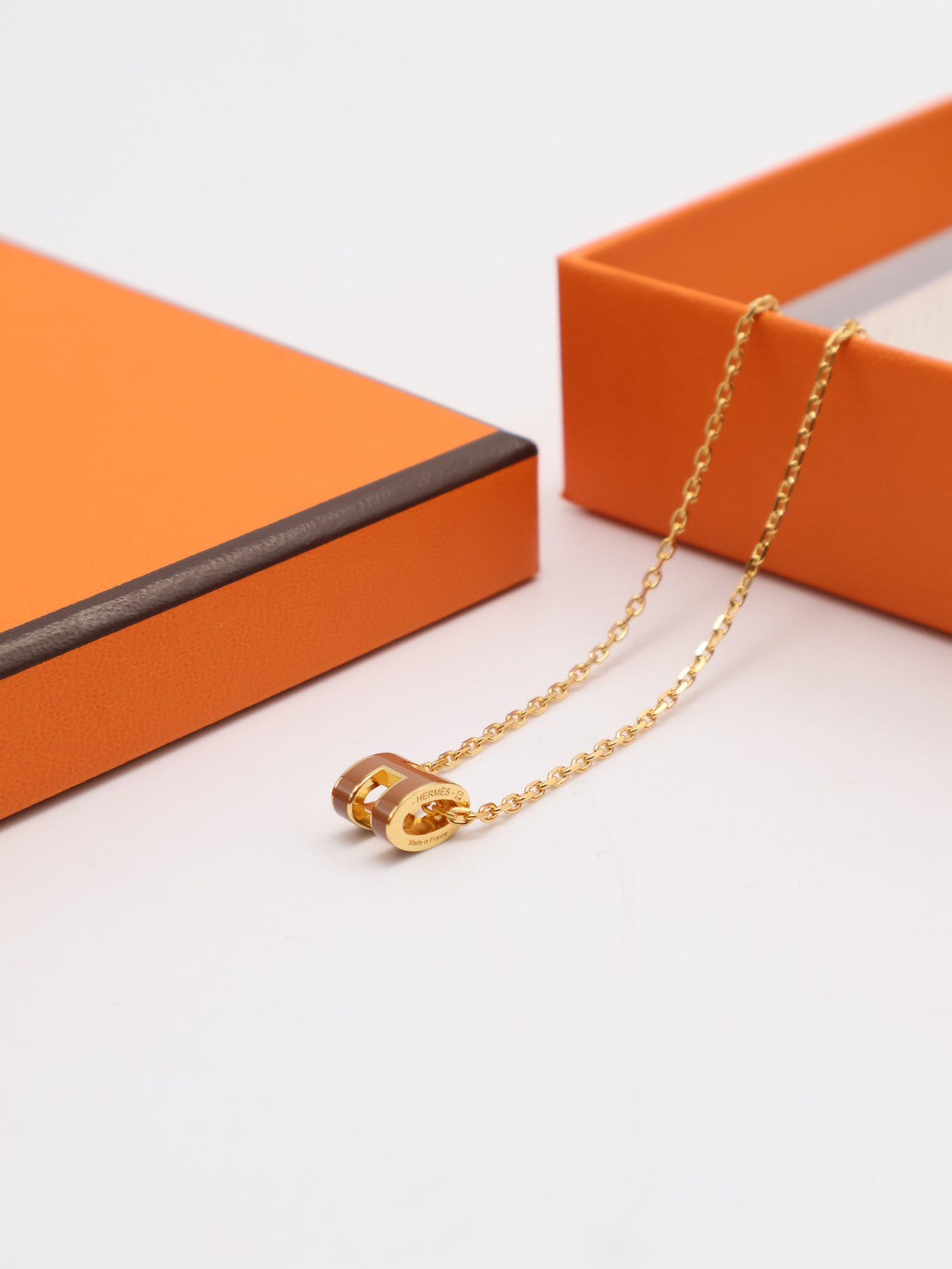 HERMES Mini pop H項鍊 - 新棕金