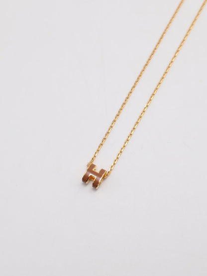 HERMES Mini pop H項鍊 - 新棕金