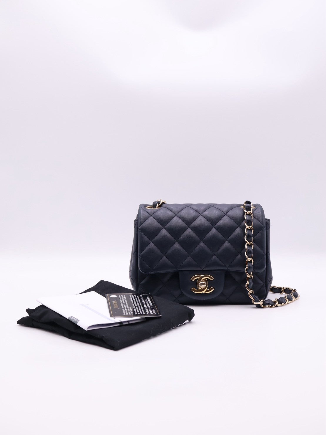CHANEL 經典口蓋包方胖子 17 - 深藍金29開