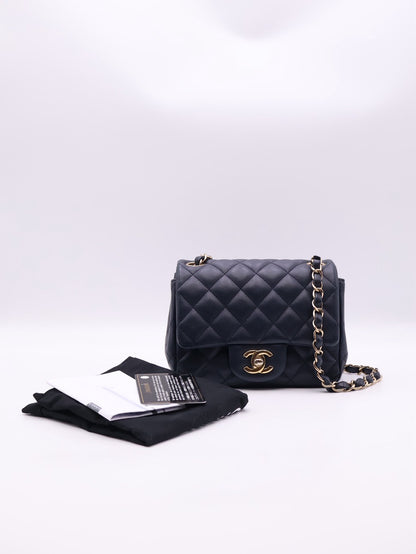 CHANEL 經典口蓋包方胖子 17 - 深藍金29開