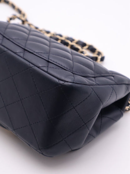 CHANEL 經典口蓋包方胖子 17 - 深藍金29開