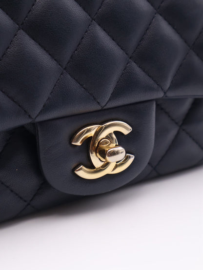 CHANEL 經典口蓋包方胖子 17 - 深藍金29開