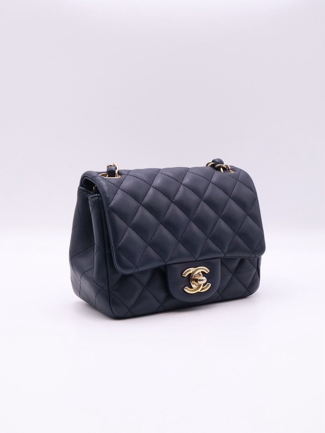 CHANEL 經典口蓋包方胖子 17 - 深藍金29開