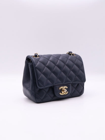 CHANEL 經典口蓋包方胖子 17 - 深藍金29開
