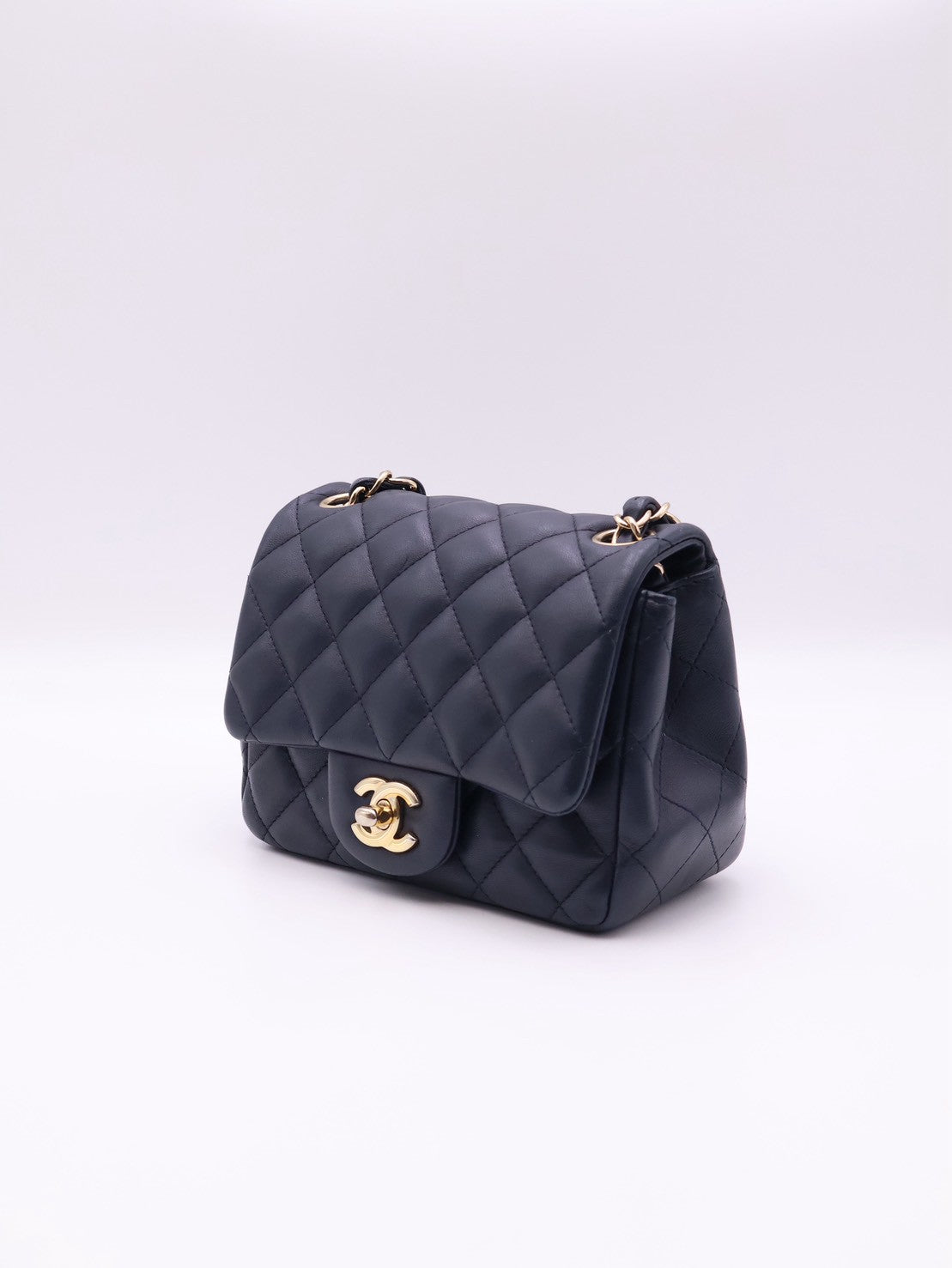 CHANEL 經典口蓋包方胖子 17 - 深藍金29開