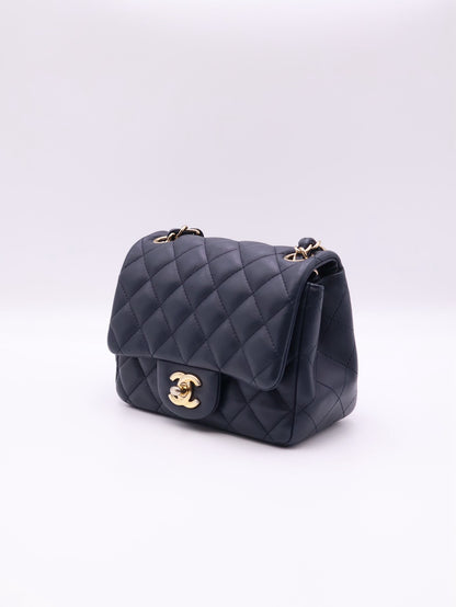 CHANEL 經典口蓋包方胖子 17 - 深藍金29開