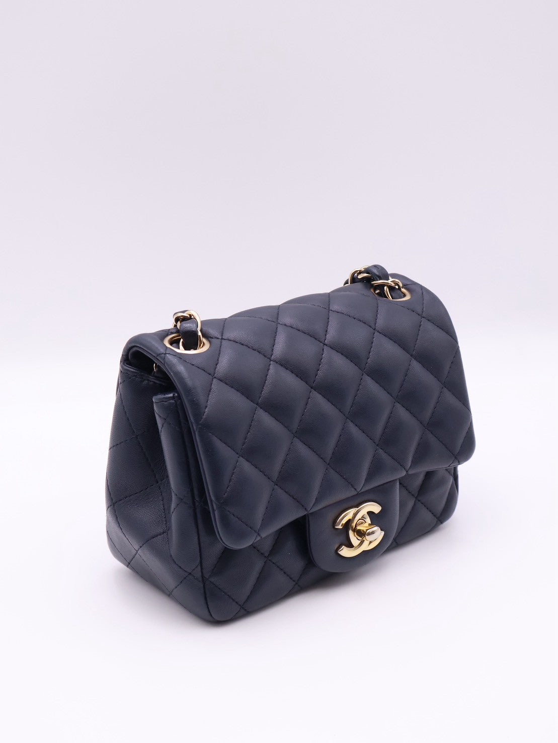 CHANEL 經典口蓋包方胖子 17 - 深藍金29開