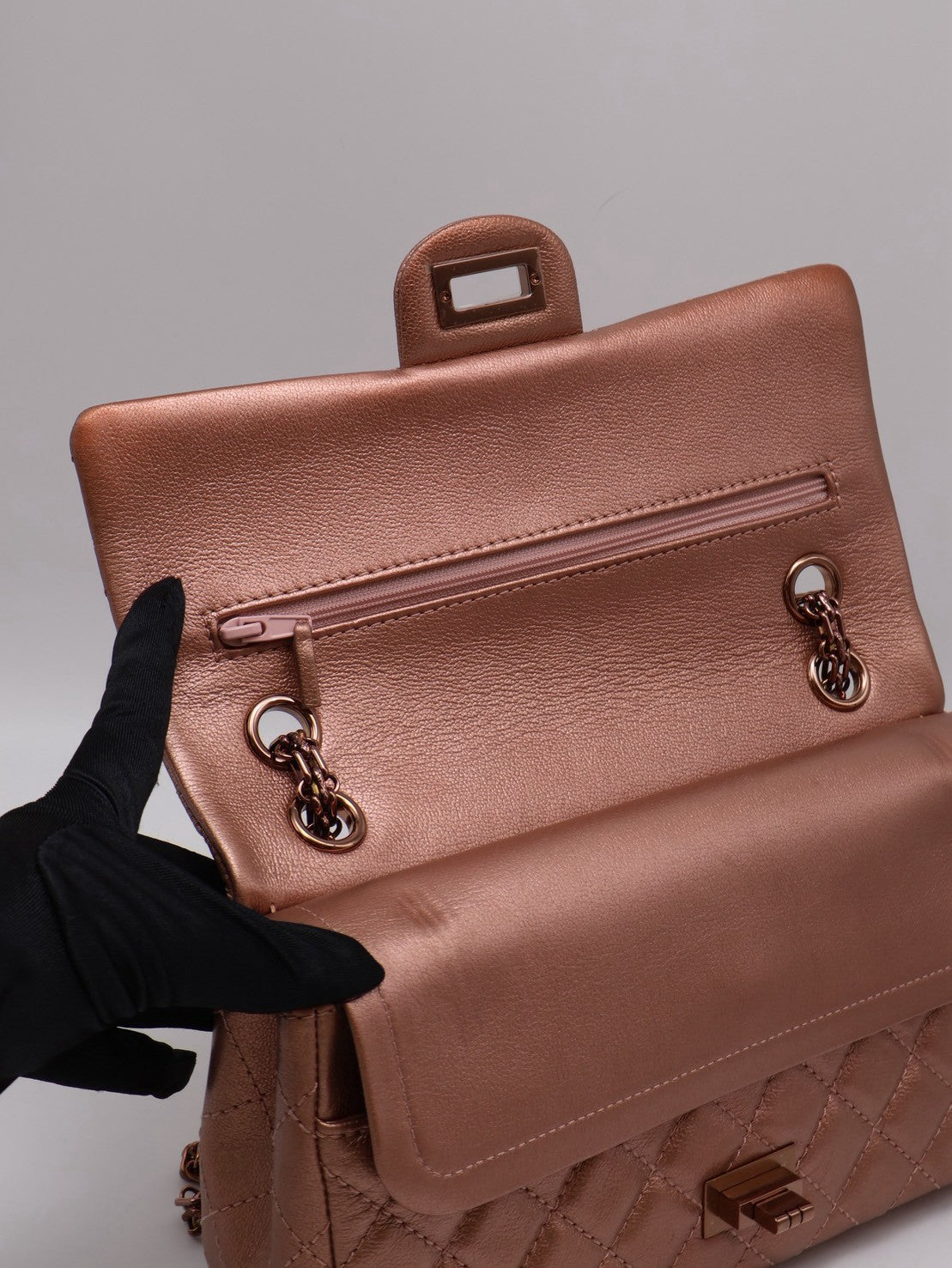 CHANEL 2.55經典口蓋包 24 - 玫瑰金