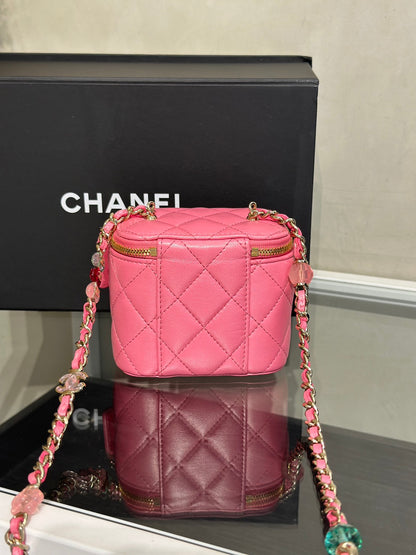 CHANEL 23P果凍串珠小盒子 - 粉金