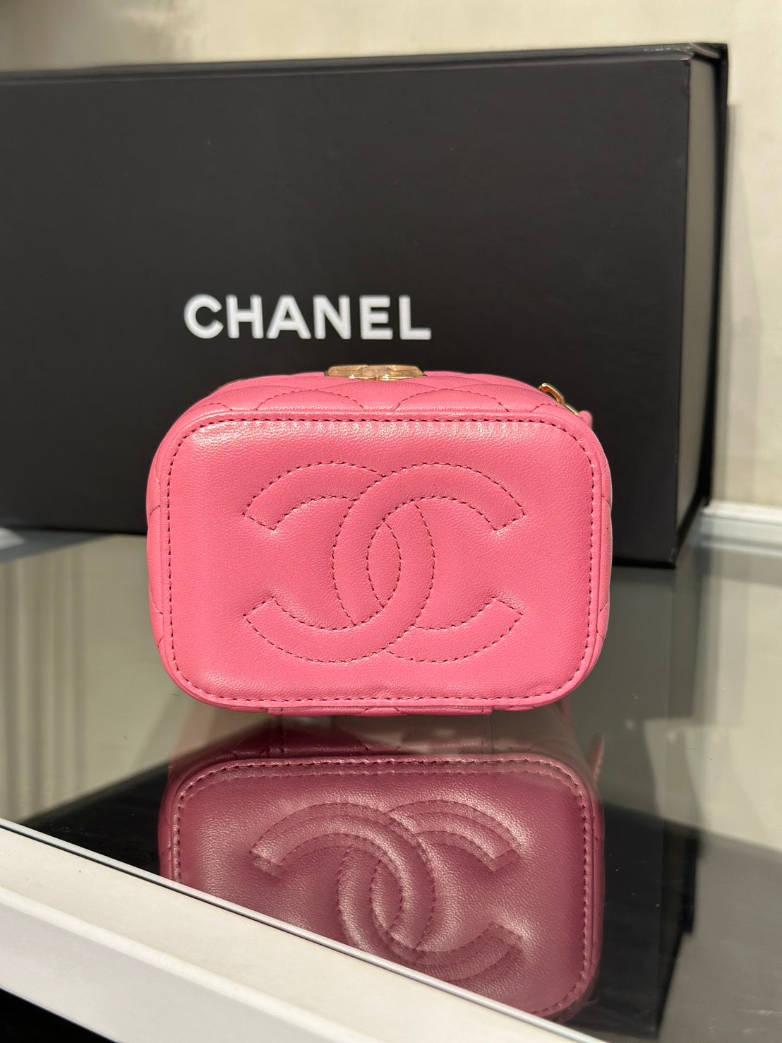 CHANEL 23P果凍串珠小盒子 - 粉金