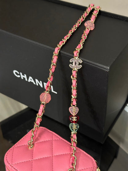 CHANEL 23P果凍串珠小盒子 - 粉金