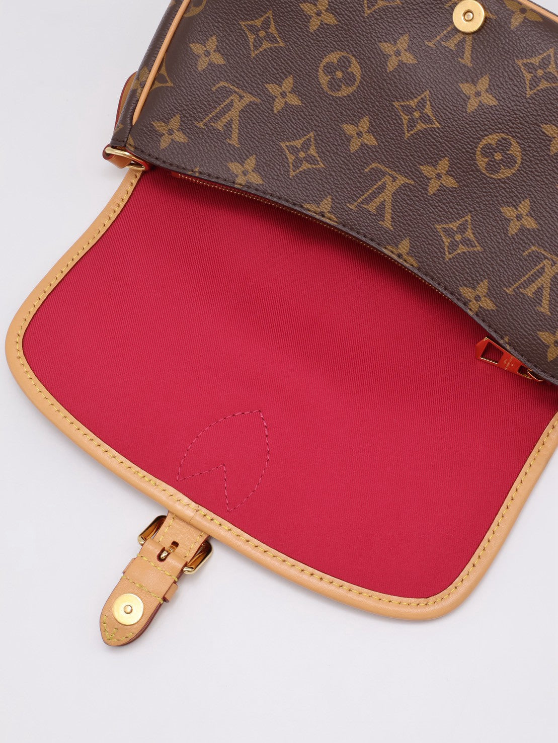 LOUIS VUITTON Diane法棍包 - 紫紅字母背帶