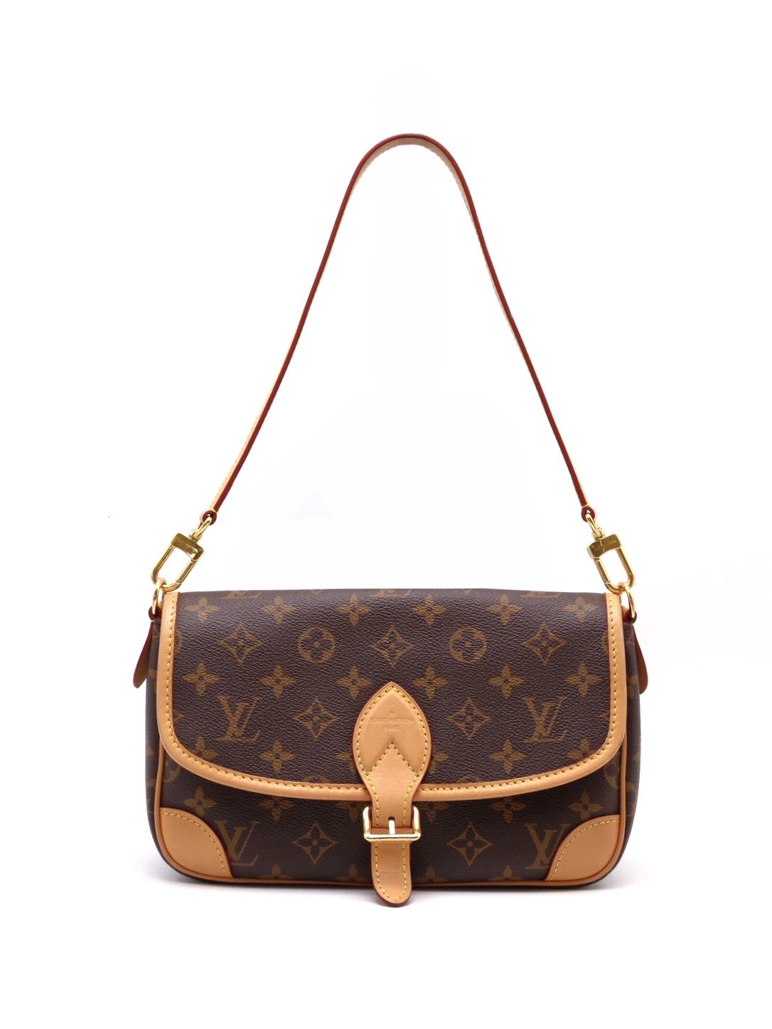 LOUIS VUITTON Diane法棍包 - 紫紅字母背帶