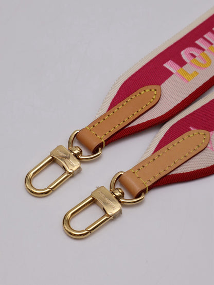 LOUIS VUITTON Diane法棍包 - 紫紅字母背帶