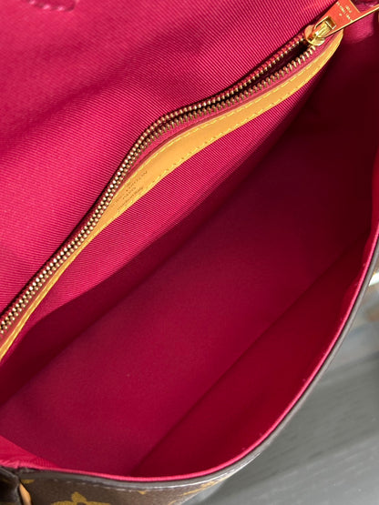 LOUIS VUITTON Diane法棍包 - 紫紅字母背帶