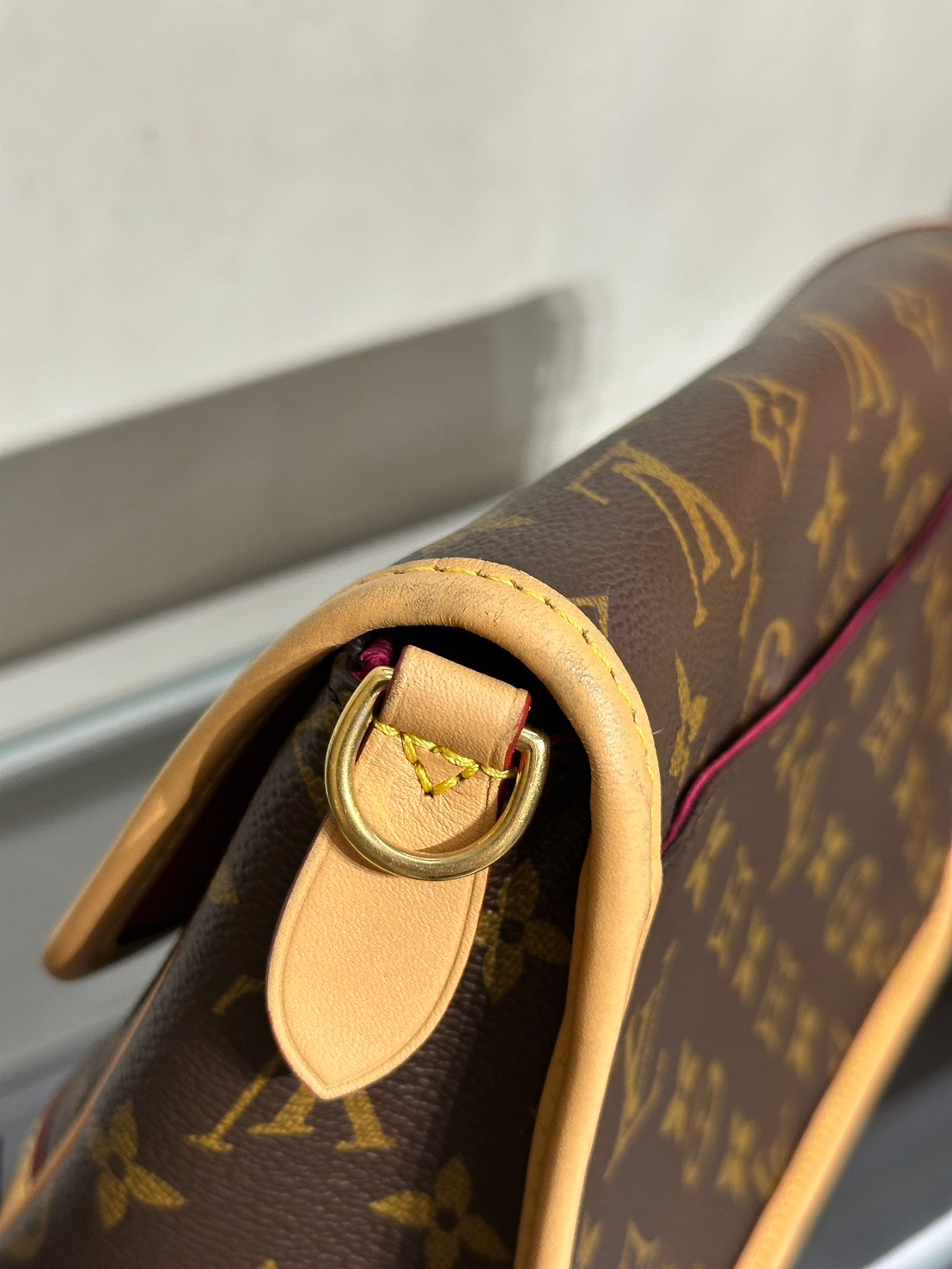 LOUIS VUITTON Diane法棍包 - 紫紅字母背帶