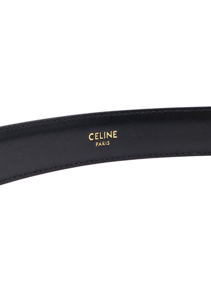 CELINE 經典凱旋釦腰帶 - 中號黑金 25