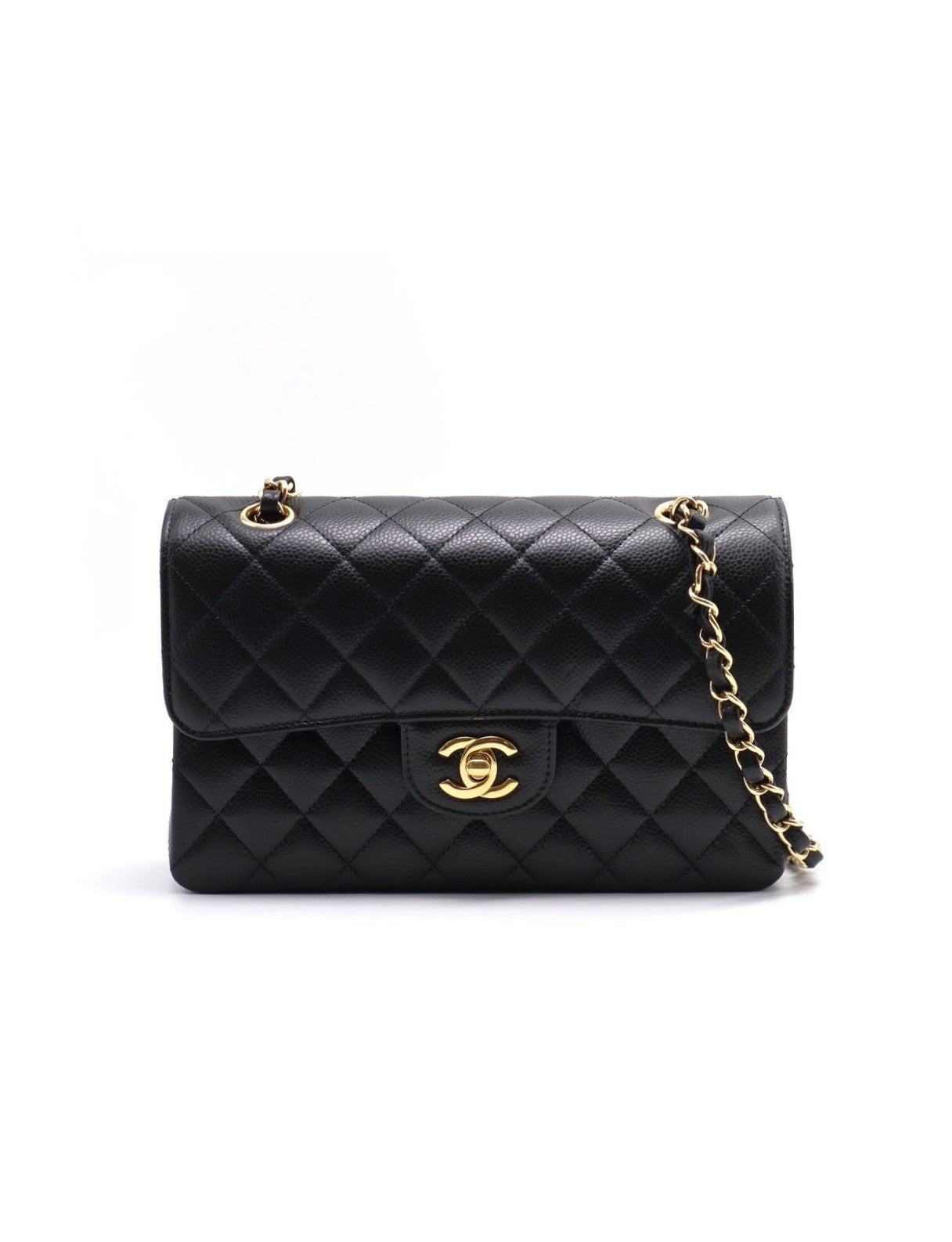 CHANEL 經典口蓋包 CF23 - 粒面牛皮黑金