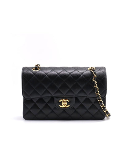 CHANEL 經典口蓋包 CF23 - 粒面牛皮黑金