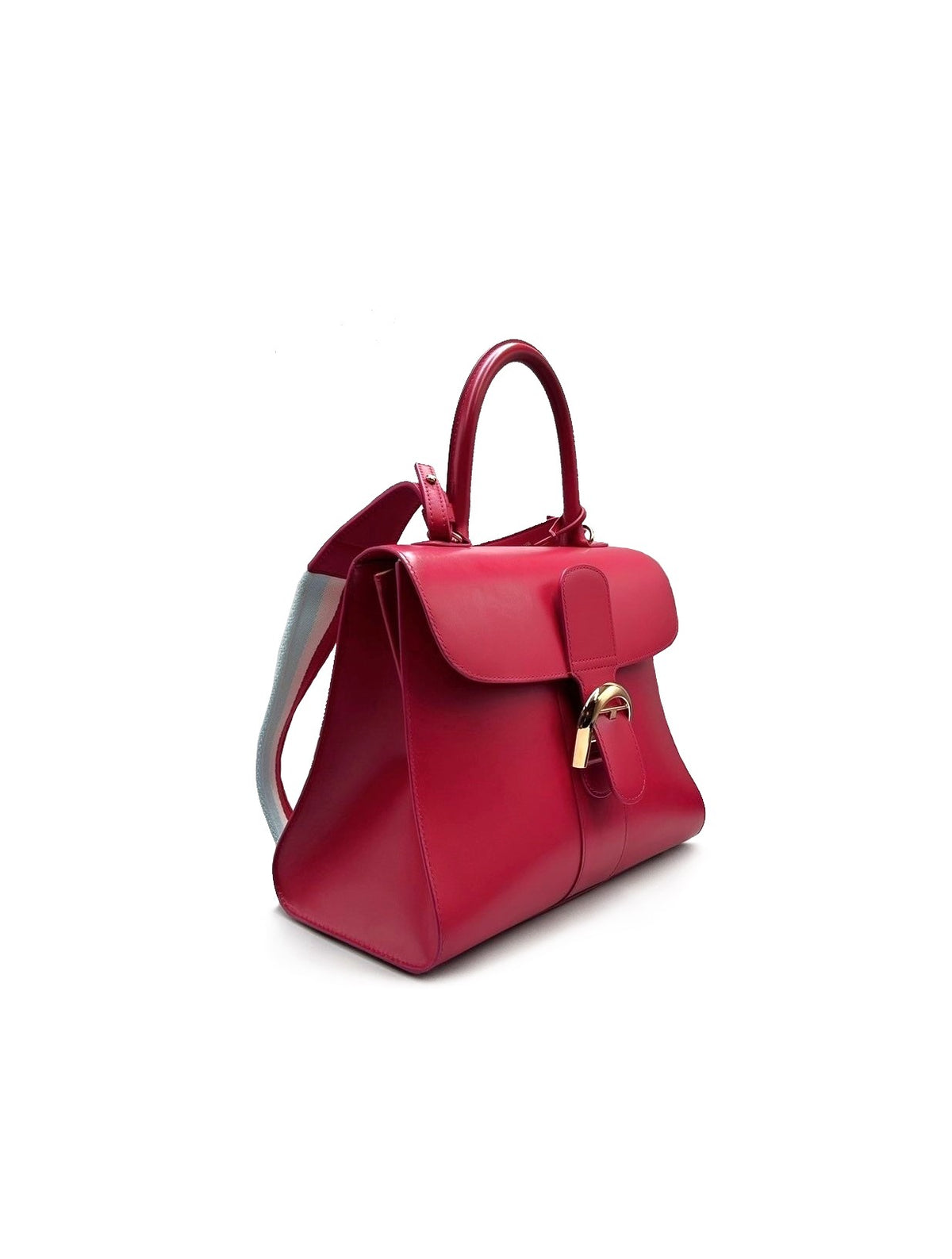 Delvaux Brillant 小牛皮手袋 - MM梅紅