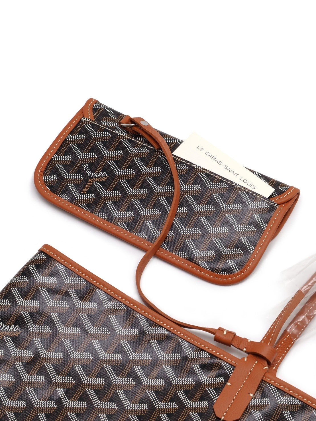 GOYARD 經典亞麻帆布Tote - 大號棕