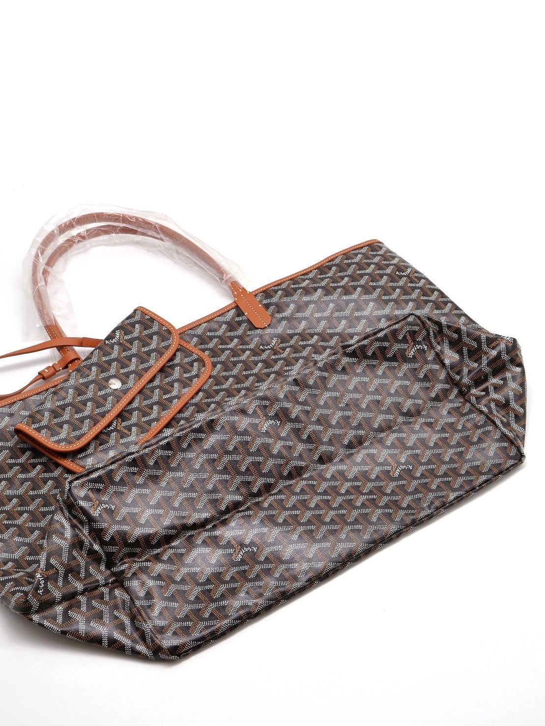 GOYARD 經典亞麻帆布Tote - 大號棕