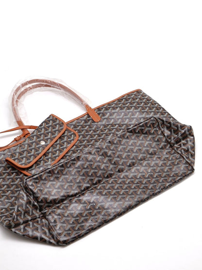 GOYARD 經典亞麻帆布Tote - 大號棕