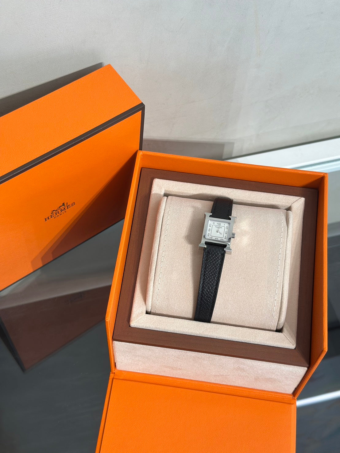 HERMES Heure H腕錶 - 21 黑銀 K