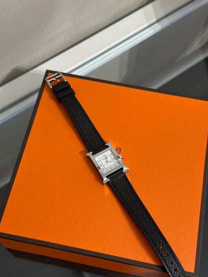 HERMES Heure H腕錶 - 21 黑銀 K