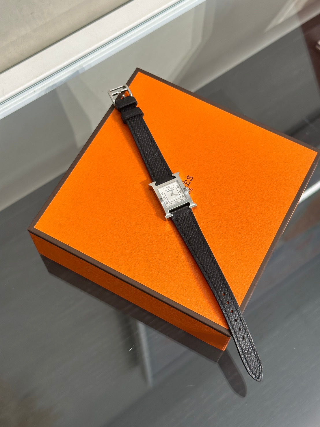HERMES Heure H腕錶 - 21 黑銀 K