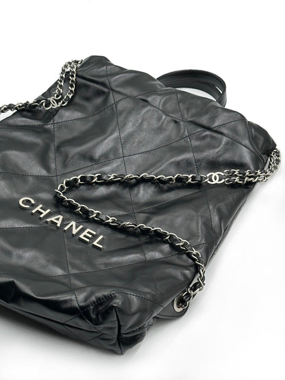 CHANEL 22 雙肩Hobo bag  - 小號黑銀