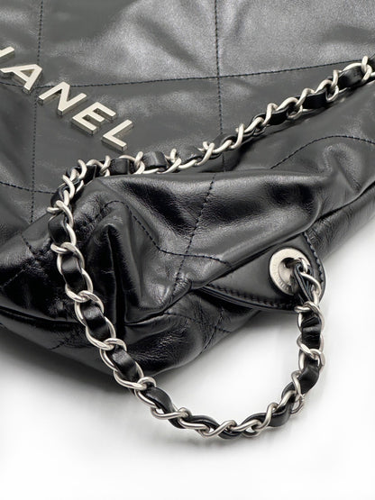 CHANEL 22 雙肩Hobo bag  - 小號黑銀