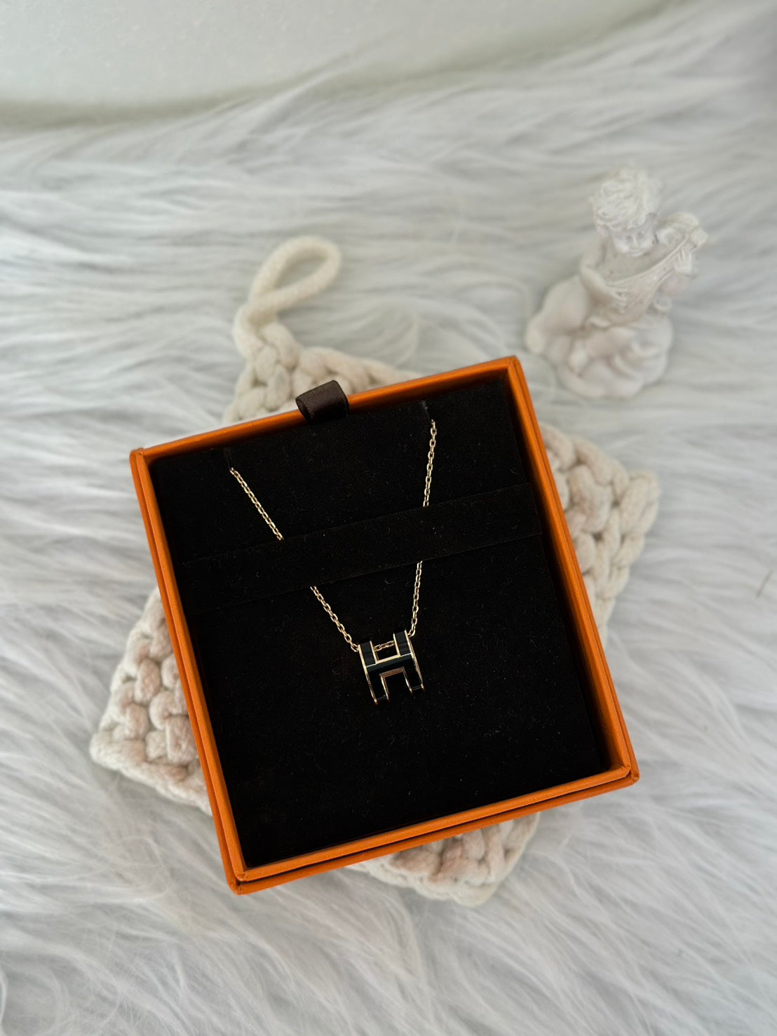 HERMES Pop H項鍊 - 黑玫瑰金
