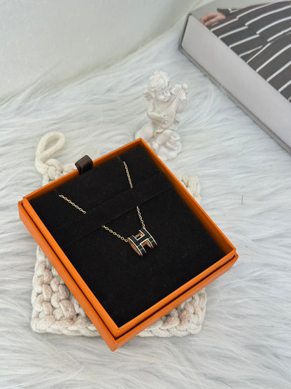 HERMES Pop H項鍊 - 黑玫瑰金