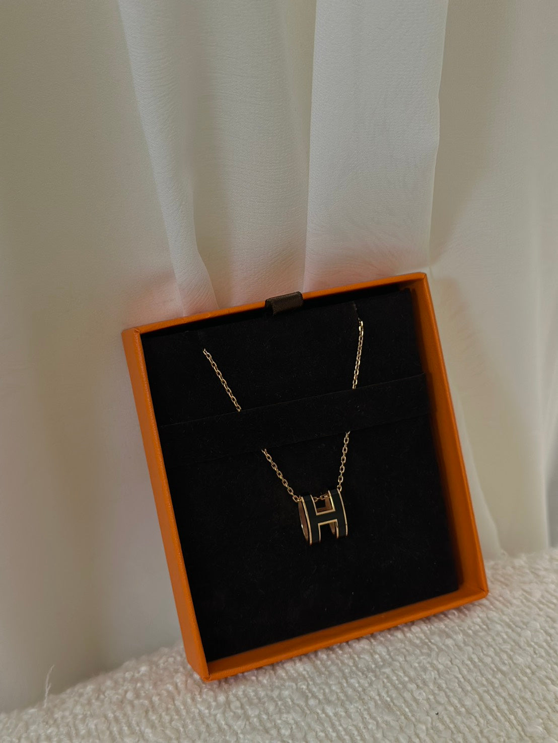 HERMES Pop H項鍊 - 黑玫瑰金