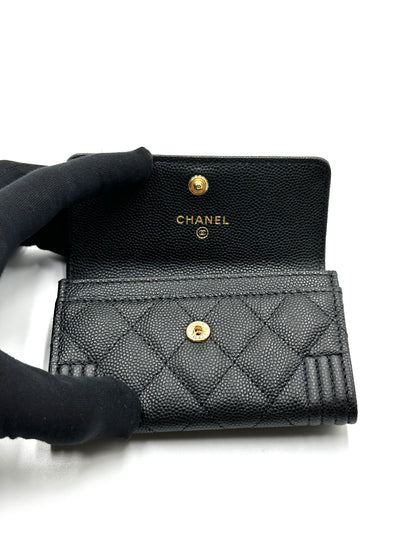 CHANEL Boy 復古金釦卡包