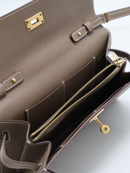 HERMES Kelly to go - 灰金 K