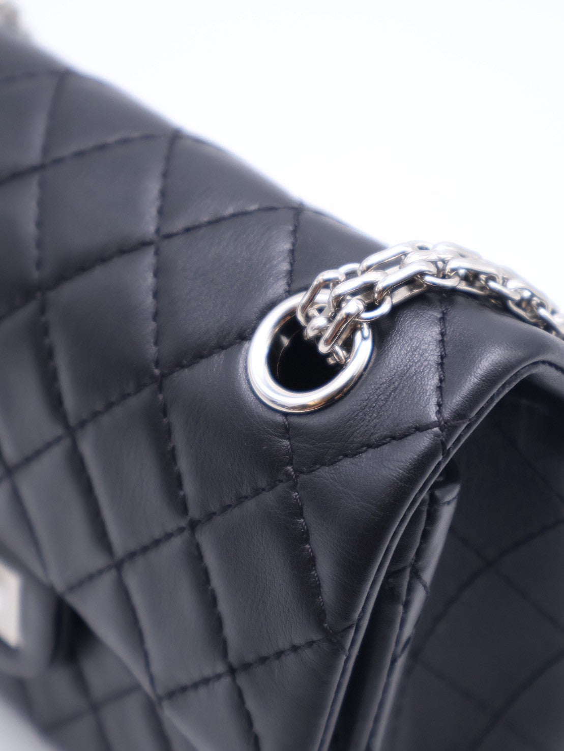 CHANEL 2.55經典口蓋包 20 - 黑銀