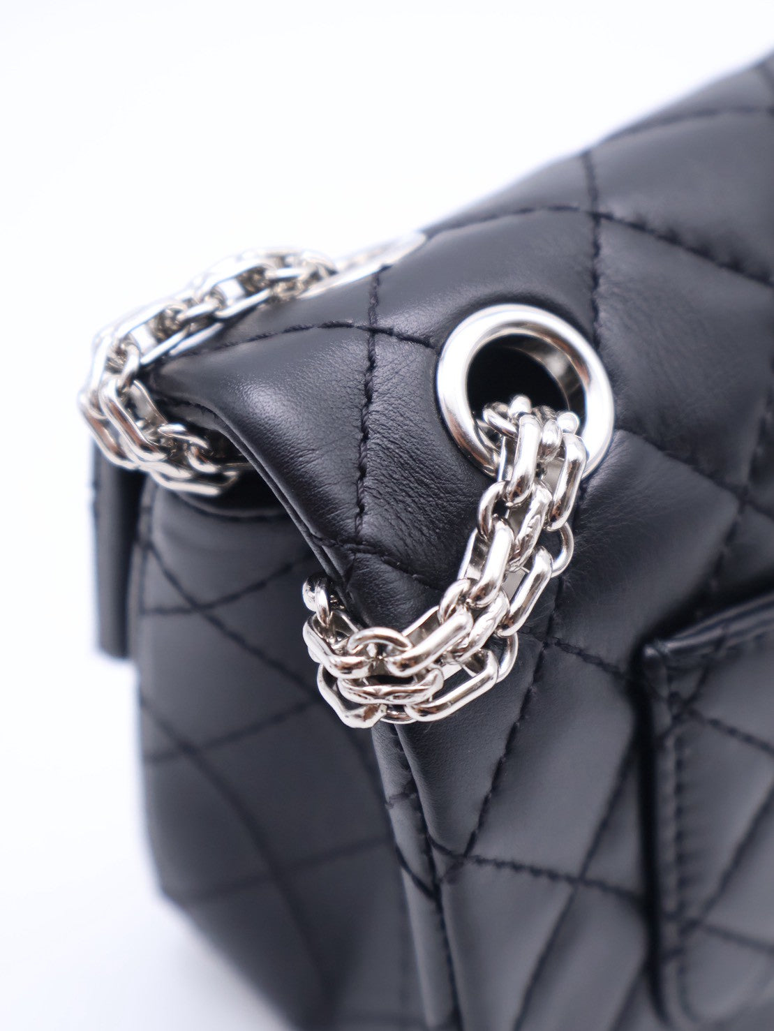 CHANEL 2.55經典口蓋包 20 - 黑銀