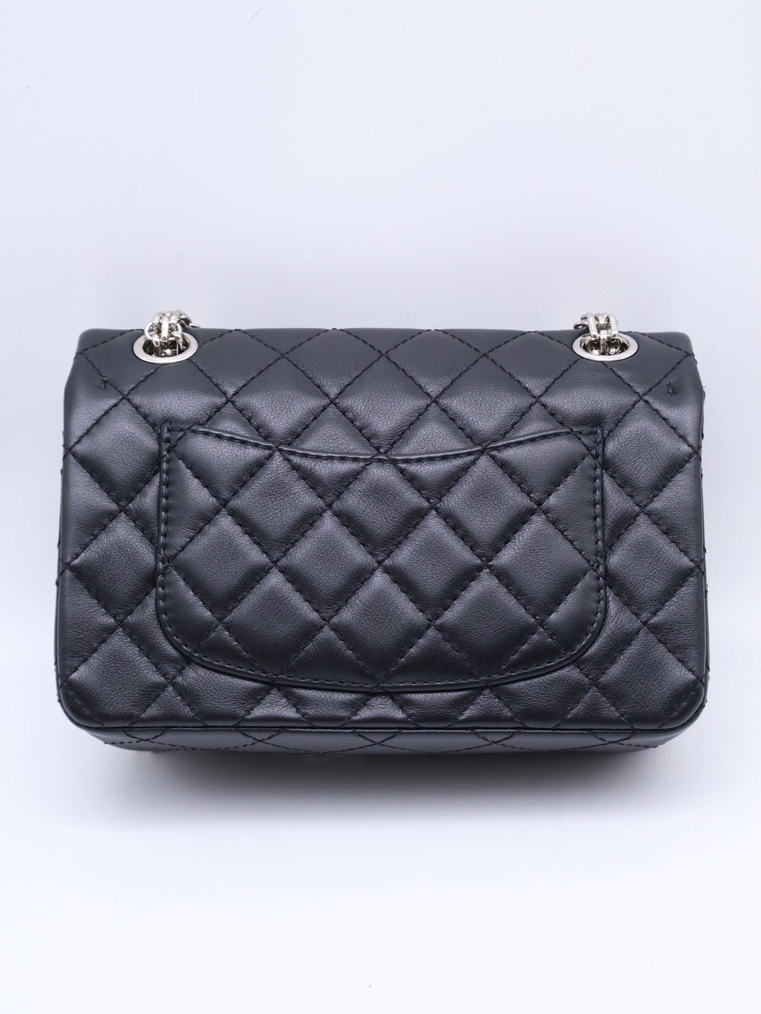 CHANEL 2.55經典口蓋包 20 - 黑銀