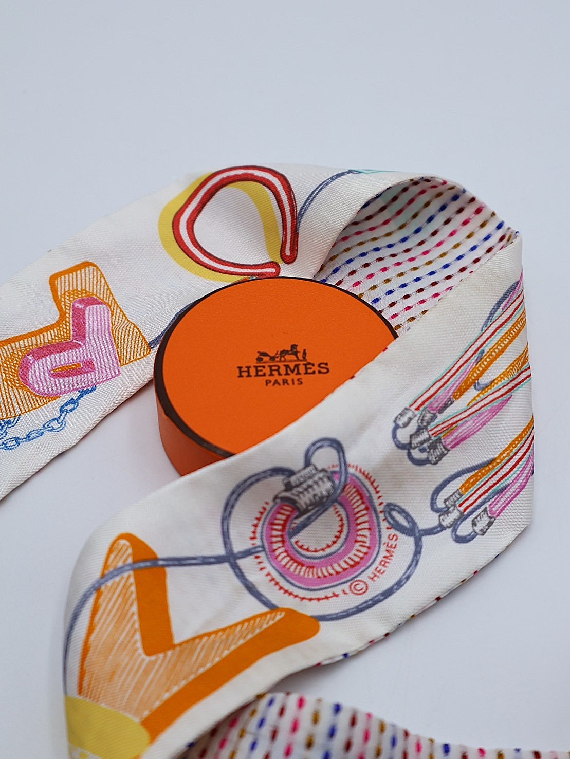 HERMES Twilly - Chevaloscope Pointille設計師刺繡款