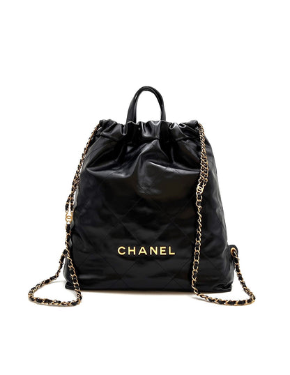 CHANEL 22 雙肩Hobo bag  - 小號黑金