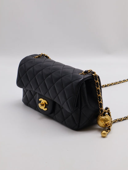 CHANEL 經典口蓋包 Mini CF20 - 金球黑金